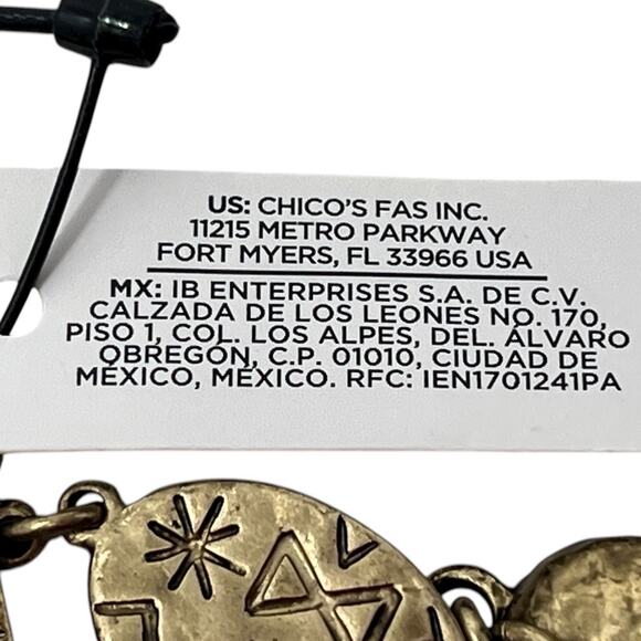 Chico’s Additions “Hidden Treasure Plains” Coin Link Bracelet Gold-Tone apprx 7” - Picture 6 of 9